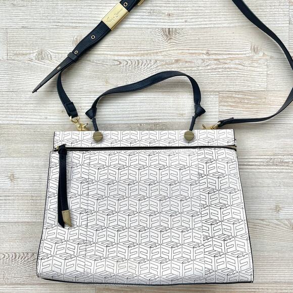 Foley + Corinna Signature Large Dione Satchel |‎ White/Black - Picture 1 of 7